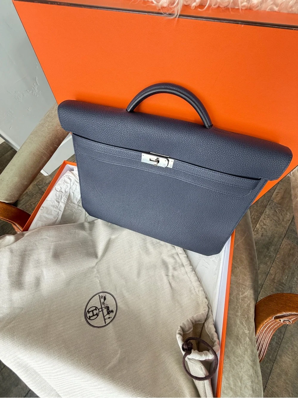 Hermes Togo Kelly Depeches 36 Bleu Nuit